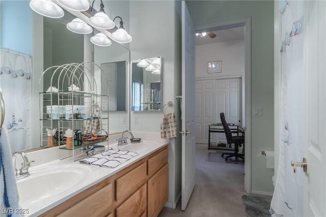 1239 N Hollywood Blvd, Las Vegas, NV 89110 - bathroom with double vanity and a chandelier