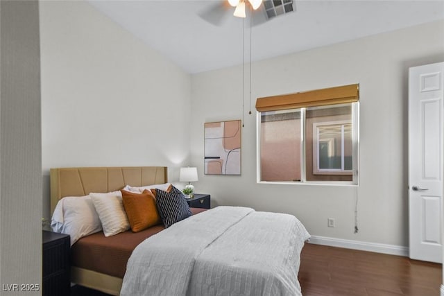 8209 Chapelle Ct, Las Vegas, NV 89131 - bedroom featuring wood finished floors, ceiling fan, and lofted ceiling