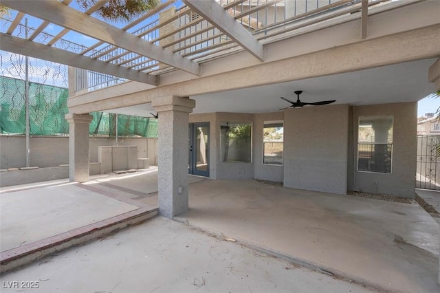 5264 Silverheart Ave, Las Vegas, NV 89142 - view of patio / terrace with ceiling fan and a pergola