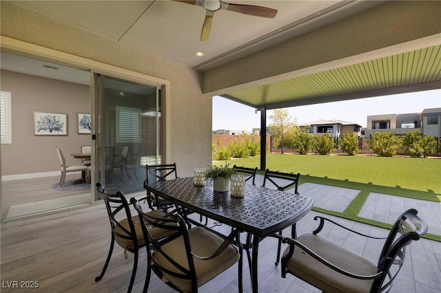 10349 Bressana Dr, Las Vegas, NV 89135 - view of patio featuring outdoor dining space and ceiling fan