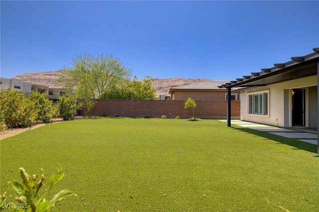 10349 Bressana Dr, Las Vegas, NV 89135 - fenced backyard with a mountain view