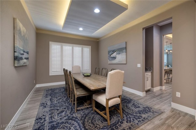 10349 Bressana Dr, Las Vegas, NV 89135 - dining space featuring light wood-type flooring and recessed lighting