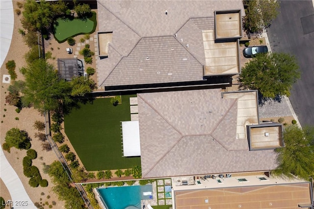 10349 Bressana Dr, Las Vegas, NV 89135 - view from above of property with a pool area