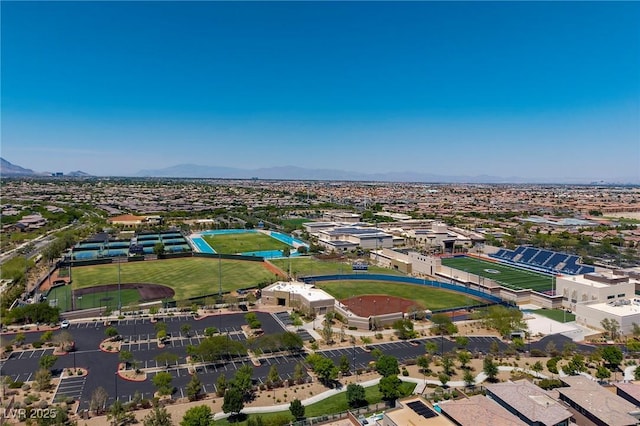 10349 Bressana Dr, Las Vegas, NV 89135 - aerial view of residential area with a mountain backdrop