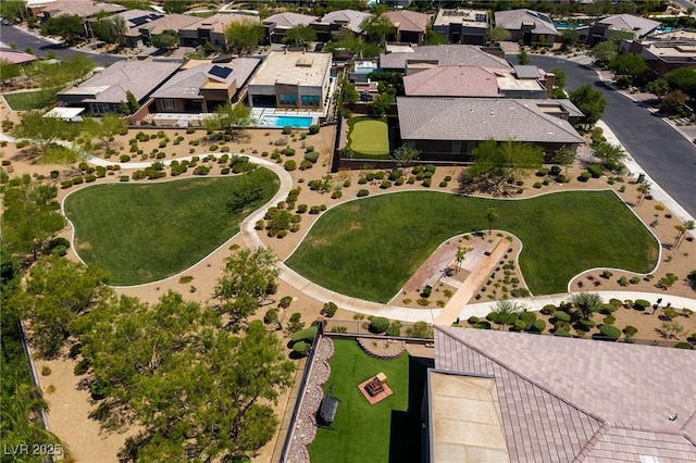 10349 Bressana Dr, Las Vegas, NV 89135 - aerial view of property and surrounding area featuring a pool area and nearby suburban area