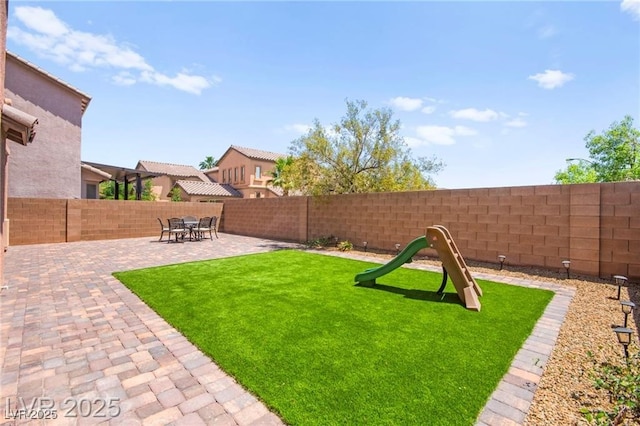 11274 Civita St, Las Vegas, NV 89141 - fenced backyard featuring a patio area