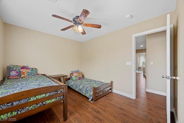 7028 Weavers Pl, North Las Vegas, NV 89084 - bedroom with wood finished floors and a ceiling fan