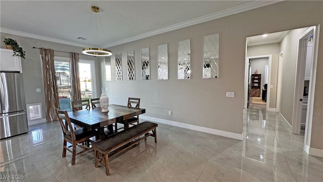 2891 S Rainbow Ave, Pahrump, NV 89048 - dining area featuring crown molding