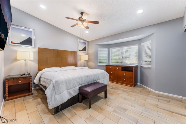 1012 Greystone Dr, Las Vegas, NV 89108 - bedroom featuring lofted ceiling, recessed lighting, and a ceiling fan