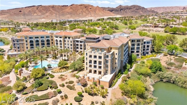29 Montelago Blvd Unit 131, Henderson, NV 89011 - aerial view of property's location with a pool area and a water and mountain view