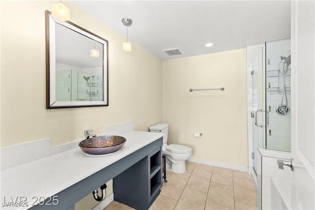 29 Montelago Blvd Unit 131, Henderson, NV 89011 - bathroom with vanity, a shower stall, and tile patterned flooring