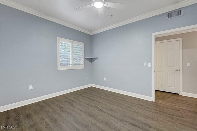 5250 S Rainbow Blvd Unit 1057, Las Vegas, NV 89118 - spare room with crown molding, a ceiling fan, wood finished floors, and a smoke detector