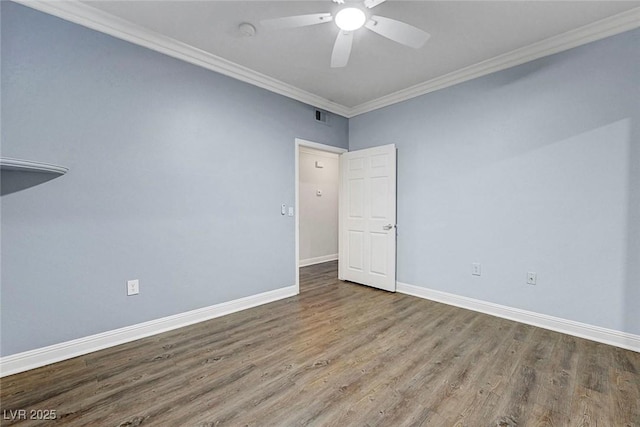 5250 S Rainbow Blvd Unit 1057, Las Vegas, NV 89118 - empty room with wood finished floors, ornamental molding, ceiling fan, and a smoke detector