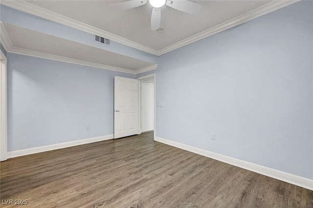 5250 S Rainbow Blvd Unit 1057, Las Vegas, NV 89118 - unfurnished room with wood finished floors, ornamental molding, and ceiling fan