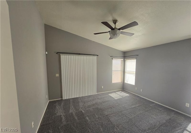 5121 Backwoodsman Ave, Las Vegas, NV 89130 - spare room with ceiling fan, lofted ceiling, and carpet floors