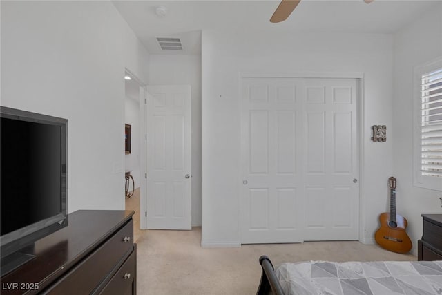 10181 Mount Harlow Ct, Las Vegas, NV 89141 - bedroom featuring light colored carpet and ceiling fan