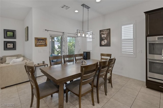 10181 Mount Harlow Ct, Las Vegas, NV 89141 - dining area featuring light tile patterned floors and recessed lighting