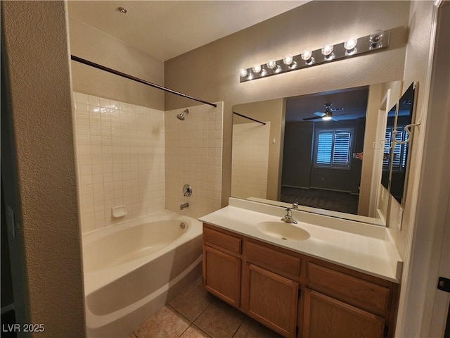 10231 Deerfield Beach Ave Unit 104, Las Vegas, NV 89129 - full bathroom with  shower combination, tile patterned flooring, and vanity