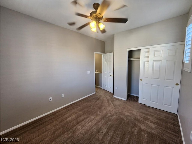 10231 Deerfield Beach Ave Unit 104, Las Vegas, NV 89129 - unfurnished bedroom with carpet flooring, a closet, and ceiling fan