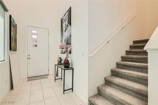3194 Lumassina Way, Henderson, NV 89044 - foyer entrance with stairway and light tile patterned flooring