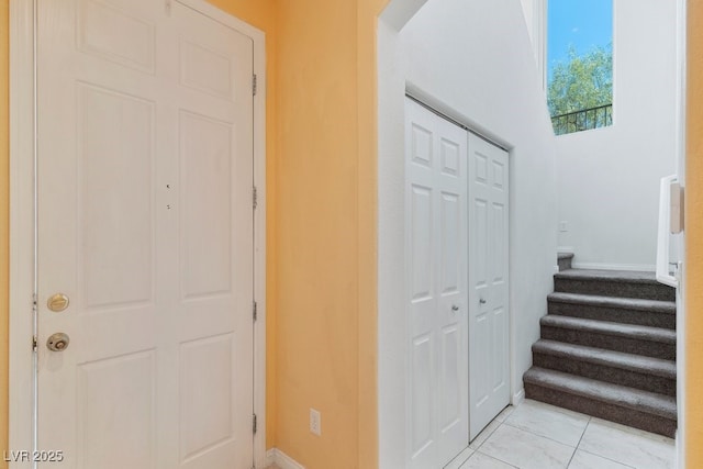8448 Quarentina Ave, Las Vegas, NV 89149 - entryway featuring stairway and light tile patterned floors