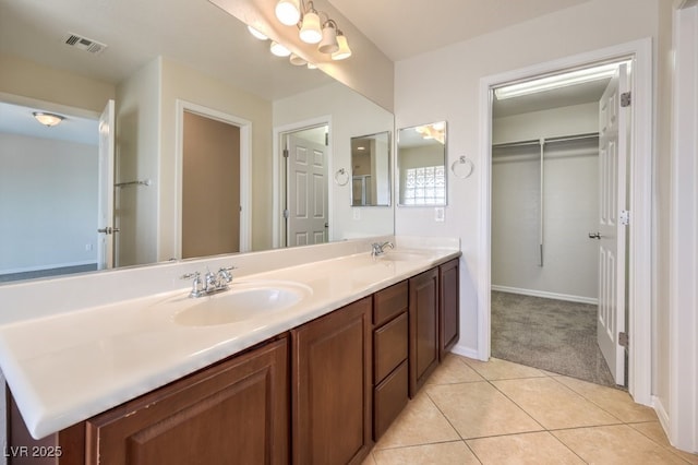 1064 Calvia St, Las Vegas, NV 89138 - full bath with double vanity and tile patterned floors