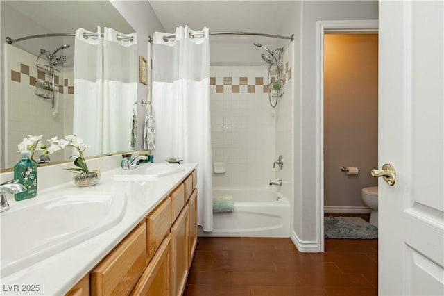 6617 Golden Bit Ave, Las Vegas, NV 89131 - full bathroom with shower / bath combo with shower curtain and double vanity