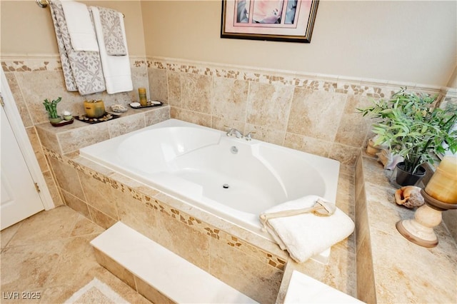 6617 Golden Bit Ave, Las Vegas, NV 89131 - full bathroom with a garden tub and wainscoting