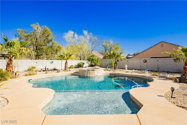6617 Golden Bit Ave, Las Vegas, NV 89131 - view of pool featuring a fenced backyard, an in-ground hot tub, and a patio area