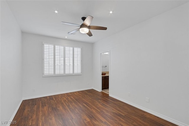 8825 Rozetta Ct, Las Vegas, NV 89134 - empty room with a ceiling fan and wood finished floors