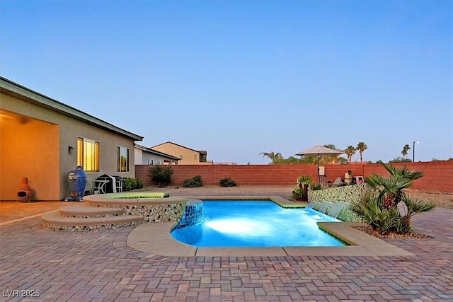 5801 Exbury Gardens Ct, Las Vegas, NV 89118 - view of swimming pool with a fenced backyard and a patio