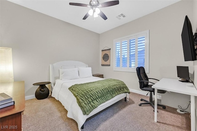 5801 Exbury Gardens Ct, Las Vegas, NV 89118 - carpeted bedroom featuring a desk and ceiling fan