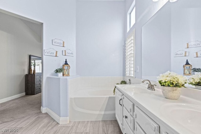 5108 Molveno Ct, Las Vegas, NV 89130 - full bath featuring a garden tub and double vanity