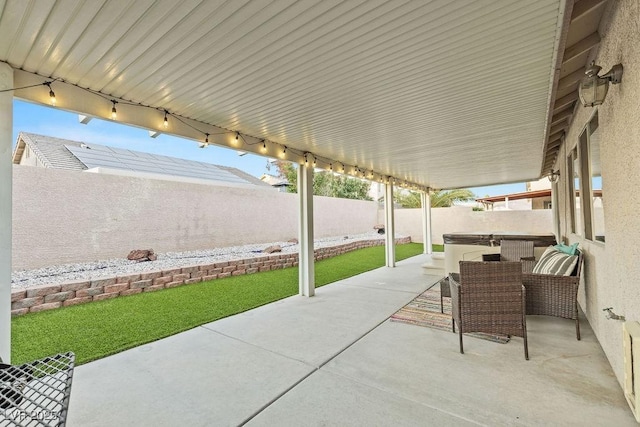 5108 Molveno Ct, Las Vegas, NV 89130 - fenced backyard with a patio area