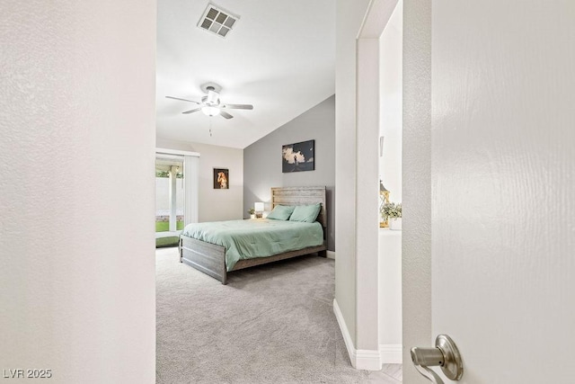 5108 Molveno Ct, Las Vegas, NV 89130 - carpeted bedroom featuring vaulted ceiling and a ceiling fan