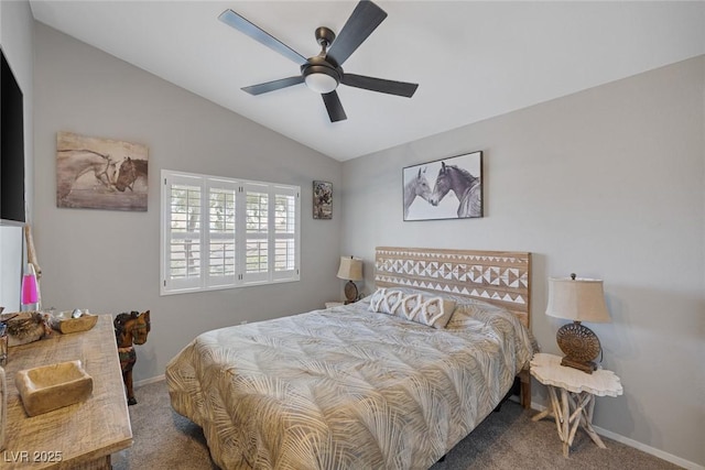 1246 Diamond Valley St, Henderson, NV 89052 - carpeted bedroom featuring vaulted ceiling and ceiling fan
