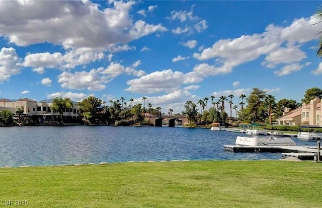 3125 N Buffalo Dr Unit 1133, Las Vegas, NV 89128 - dock featuring a yard and a water view