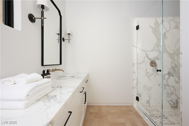 68 Sun Glow Ln, Las Vegas, NV 89135 - bathroom with a marble finish shower and vanity