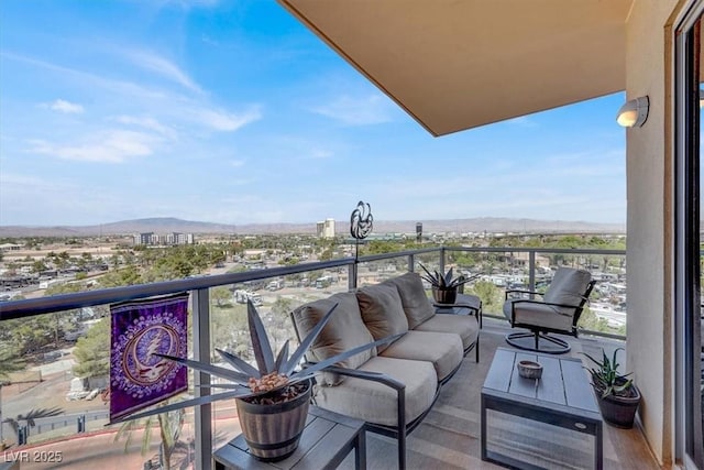 8255 Las Vegas Blvd Unit 722, Las Vegas, NV 89123 - balcony featuring a mountain view and an outdoor living space