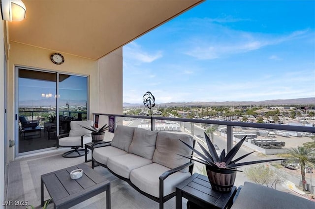 8255 Las Vegas Blvd Unit 722, Las Vegas, NV 89123 - balcony featuring an outdoor living space and a mountain view