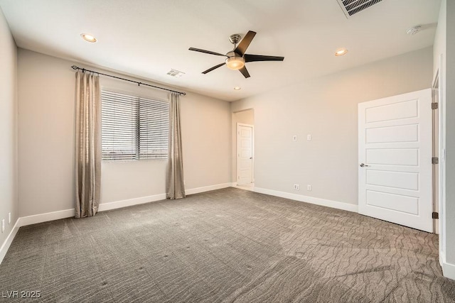 8048 Skye Bridge St, Las Vegas, NV 89166 - spare room with ceiling fan, a smoke detector, carpet, and recessed lighting