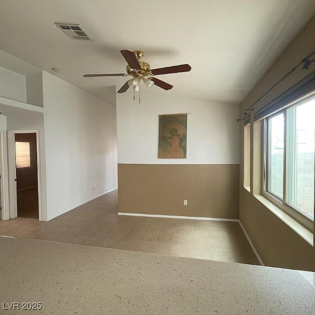 4314 Flaming Ridge Trl, Las Vegas, NV 89147 - empty room featuring lofted ceiling and ceiling fan