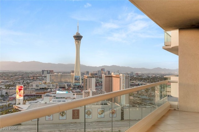 2747 Paradise Rd Unit 2704, Las Vegas, NV 89109 - balcony featuring a mountain view and a city view