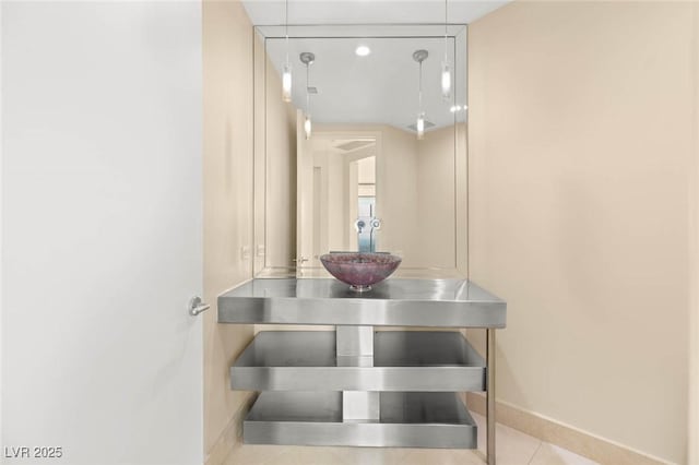 2747 Paradise Rd Unit 2704, Las Vegas, NV 89109 - stairs featuring baseboards and tile patterned floors