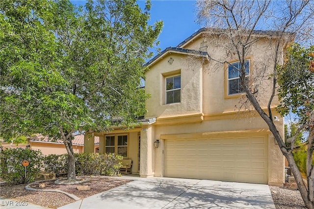 5021 Ropers Rock Ct, Las Vegas, NV 89131 - view of front facade featuring a garage, stucco siding, and driveway