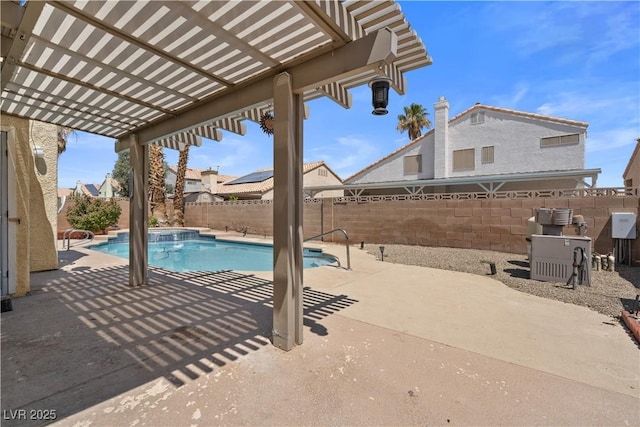 920 Serpentina Ave, Las Vegas, NV 89123 - view of swimming pool featuring a pergola, a patio, and a fenced backyard