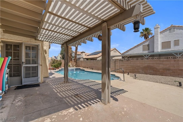 920 Serpentina Ave, Las Vegas, NV 89123 - view of swimming pool with a patio area, a pergola, and a fenced backyard