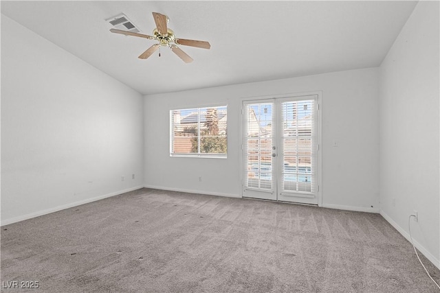 920 Serpentina Ave, Las Vegas, NV 89123 - spare room featuring carpet flooring, a ceiling fan, and vaulted ceiling