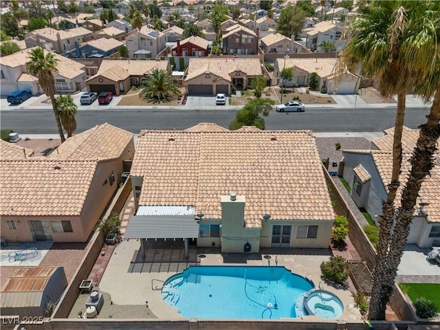 920 Serpentina Ave, Las Vegas, NV 89123 - aerial perspective of suburban area featuring a pool