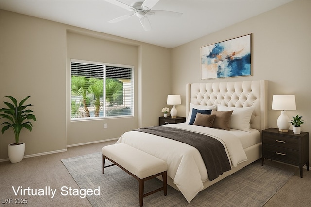 10305 Snyder Ave, Las Vegas, NV 89134 - carpeted bedroom featuring baseboards and ceiling fan